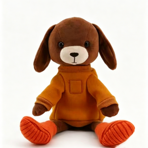 Peluche de perro personalizado, Peluche de perro vestido, Peluche de cachorro, Peluche de perro marrón - Product Image 1