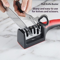 Nouvel affûteur de cuisine manuel à trois/quatre étapes en acier tungstène, détachable, compact et multifonctionnel