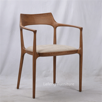 Fauteuil en bois avec siège rembourré confortable, design ergonomique, entièrement assemblé, chaises de salle à manger rembourrées avec accoudoirs