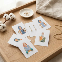 Minimalistische Geometrische Frauenfigur Schmuck-Ohrring-Präsentationskarte Weißer Karton Vollfarbdruck Individuelles Logo OEM Großhandel