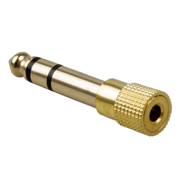 Golden Plated 6.35mm 1/4'' Male to 3.5mm 1/8'' Female Stereo Adapter Plug for Microphone MIC Audio Adapter