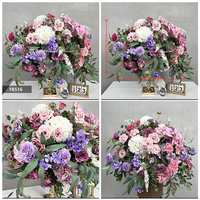 Bouquet de mariage en gros, boule de fleurs mélangées, centre de table, décorations festives, boule de fleurs artificielles en soie de 40 cm