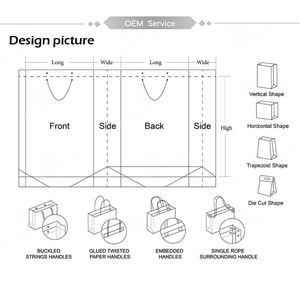 Toptan lüks baskılı Kraft kağıdı torba geri dönüşümlü perakende giyim marka logosu özel alışveriş hediye kulplu çanta - Product Image 5