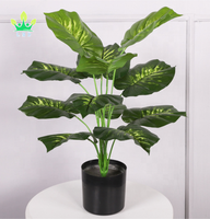 Grandes feuilles artificielles de palmier tropical en plastique, fausse feuille de tortue Monstera pour décorations de Pâques et du Nouvel An