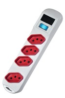Multiprise avec interrupteur marche/arrêt et fusible de protection, 4 prises, 10A 250V~