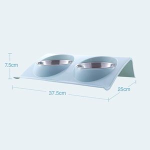 Stainless Steel Pet Feeding Bowl with Slope Non-Slip Plastic Splash-Proof Pet <b>Feeder</b> for Dogs and <b>Cats</b> - Product Image 2