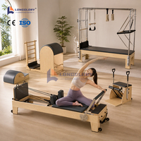 Equipo Comercial de Pilates Reformer de Madera de Arce para Recuperación Postparto y Moldeamiento Corporal