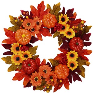 <span class=keywords><strong>Osier</strong></span> feuille d'érable baie Halloween <span class=keywords><strong>couronne</strong></span> maison Thanksgiving <span class=keywords><strong>couronne</strong></span> porte suspendu automne couleur décoration sainte feuille d'érable <span class=keywords><strong>couronne</strong></span> - Product Image 1