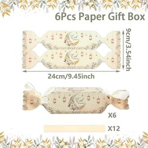 6 Pezzi Scatole Regalo Eid Mubarak Sacchetti di Carta per Dolci Ramadan per Forniture per <span class=keywords><strong>Feste</strong></span> <span class=keywords><strong>Islamiche</strong></span> Musulmane Scatole Regalo Decorative a Forma di Luna per Eid - Product Image 4