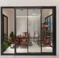 Suministro Directo de Fábrica: Puerta Exterior de Vidrio Impermeable con Manija Grande, de Perfil Bajo, Sin Barreras, Ideal para Familias, de Alta Resistencia