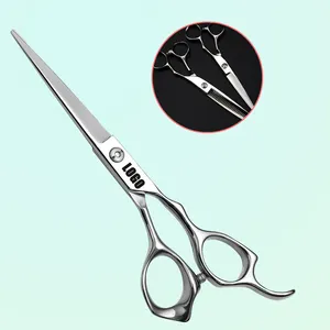 Customize Laser LOGO 6 inch Hair Cutting Scissors Thinning Teeth Scissors Stainless Steel Barber Scissors for Haircut