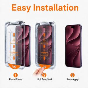 Kit de protection d'écran anti-choc 2.5D personnalisé OEM ODM, sans poussière, alignement automatique en un clic pour la série 18, verre trempé 9H - Product Image 2