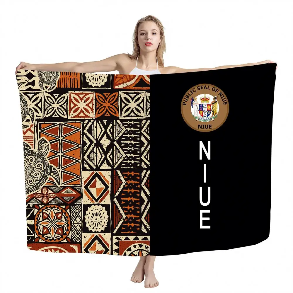 Sarong de praia plus size, roupa de banho tribal polaína, tapa soma, roupa de banho luxuosa personalizada com tampa, ideal para praia, Niue