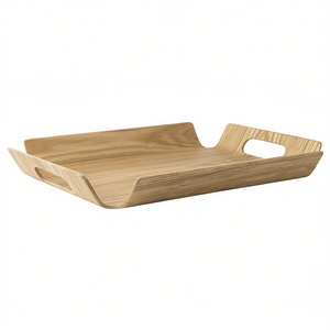 Plateau de service rectangulaire en bois Leopold Tablett Madera avec poignées pour la cuisine ou la salle à manger - Product Image 2