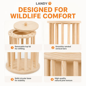 Natural Solid Wood Rabbit Hay Feeder Cylinder Cage Design Large Capacity Bunny Hay Rack for Chinchilla Guinea <strong>Pig</strong> - Product Image 4