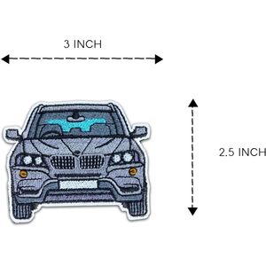 Patch brodé DigitEMB pour voiture avec USB, thermocollant ou à coudre, pour sacs à dos, vestes, jeans, chapeaux – Motif vue avant de voiture durable - Product Image 5