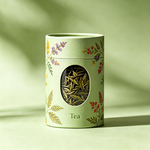 Custom Printing Kraft Paper Cardboard Tea Cans Container Packaging Cylinder Box 250gr Coffee Beans Paper Tube with clear <b>window</b> - Product Image 1