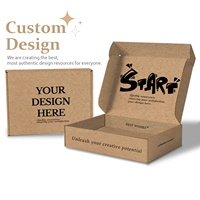 Boîte d'emballage en carton kraft personnalisée, prix avantageux, logo noir imprimé, pour vêtements, boîte d'expédition