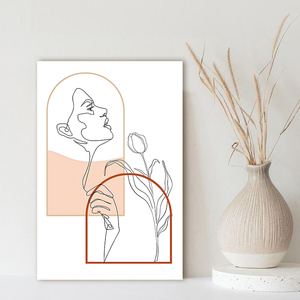 Vente en gros de <span class=keywords><strong>dessin</strong></span> au trait abstrait <span class=keywords><strong>Dessin</strong></span> au trait de visage minimal Art mural moderne Abstrait et <span class=keywords><strong>dessin</strong></span> au trait de fleur de femme - Product Image 1