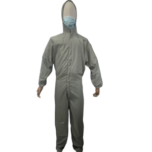 Combinaison d'atelier de peinture en polyester réutilisable avec évent arrière respirant et genouillères combinaison de peinture lavable gris - Product Image 2