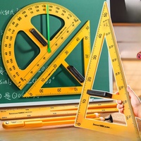 Outil de géométrie 5 jeux d'outils de dessin clairs Rapporteur de mathématiques Échelle triangulaire Règle Math Classe Enseignement Ensemble de mesure