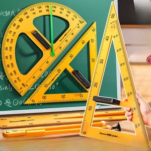 Geometry Tool 5 Set Clear Drafting Tools Mathematics Protractor Triangular Scale Ruler Math Classroom Teaching Measurement Set - Product Image 3