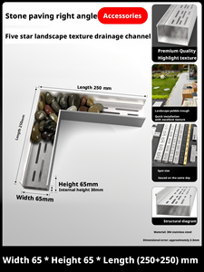 Canal de drenaje personalizable de acero inoxidable 304 – Accesorios de alta calidad con doble grosor estilo adoquín - Product Image 2