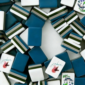 Miss Mahjong Tiles Mat Masters <span class=keywords><strong>Golf</strong></span> American Mahjong Tiles Oh My American Set Racks and Pushers White Lotus Luxury Mahjong Tile - Product Image 1