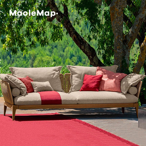 Salon jardin extérieur luxuriant rustique teck canapé piscine meubles balconi patio <span class=keywords><strong>osier</strong></span> chaises <span class=keywords><strong>terrasse</strong></span> <span class=keywords><strong>fauteuil</strong></span> en bois - Product Image 1