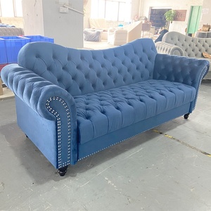 <span class=keywords><strong>Salon</strong></span> Meubles D'hôtel De Haute Qualité Tissu Velours Camel Dos Chesterfield Canapé avec Doubles Clous Profonde Tufed <span class=keywords><strong>Futon</strong></span> Villa - Product Image 3