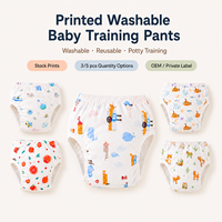 Culottes d'apprentissage de la propreté pour bébé, imprimées sur mesure, lavables et réutilisables, en tissu de coton doux et respirant, avec protection TPU, conception 4 couches, tailles S/M/L