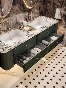 Bathroom Furniture Luxury <b>Vanity</b> Glass Marble Retro High Quality Bathroom <b>Vanity</b> for Villa - Product Image 6