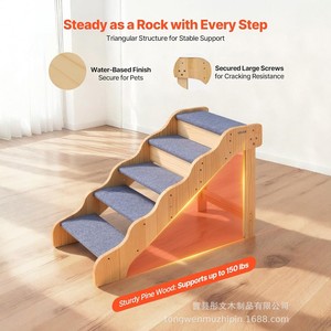 Wooden Pet Stairs For <b>Dogs</b> Solid Wood Non Slip Steps <b>Sofa</b> Accessory Small Breed Use - Product Image 2