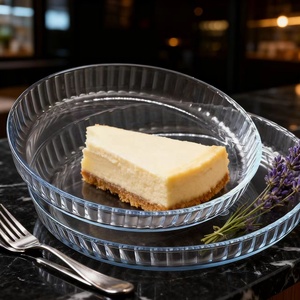 Vente en gros de plat de cuisson pour pizza gâteau en verre plat à <span class=keywords><strong>tarte</strong></span> porte-tartes cannelures plateau allant au four passe au lave-vaisselle écologique - Product Image 1