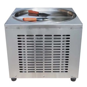 Máquina comercial para freír helados XEOLEO, máquina eléctrica para hacer helados <span class=keywords><strong>en</strong></span> rollo de acero inoxidable de 800W, olla redonda de 45CM, sartén de <span class=keywords><strong>Gel</strong></span> individual - Product Image 6