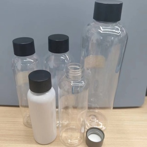 Botellas Redondas Transparentes de PET de 100ml, 150ml, 180ml, 250ml y 500ml, Envases de Plástico de Lados Rectos para Bebidas Infusionadas con Tapa CR - Product Image 1