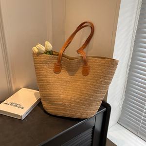 Bolsos de hombro casuales de gran capacidad para mujer, bolso tipo cubo para mujer, bolso de playa para vacaciones al aire libre, bolsos tote sencillos y modernos para mujer - Product Image 3