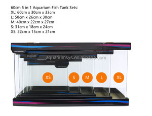 Bộ bể cá cảnh kính hình chữ nhật hiện đại, thân thiện với môi trường A.S. M50 4 trong 1/5 trong 1, dùng để trưng bày cá nước ngọt trên bàn làm việc - Product Image 2