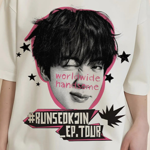 เสื้อยืด Kpop Jin RUNSEOKJIN EP.TOUR ลายพิมพ์หล่อเท่ สไตล์ลำลอง แขนสั้น สำหรับผู้หญิงและผู้ชาย สไตล์ฮาราจูกุ สตรีทแวร์ - Product Image 6