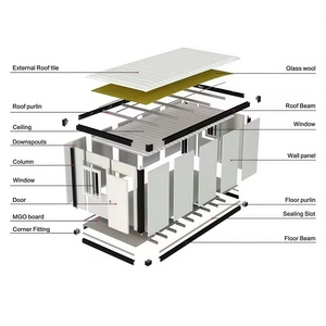 Casa contenedor móvil desmontable de 20 pies, herramienta residencial de montaje rápido, características de baño de cocina para hoteles, edificios de oficinas - Product Image 6