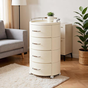 Armoires <span class=keywords><strong>de</strong></span> <span class=keywords><strong>rangement</strong></span> en <span class=keywords><strong>plastique</strong></span> cylindriques beige tendance pour la chambre <span class=keywords><strong>à</strong></span> coucher, chariots <span class=keywords><strong>de</strong></span> <span class=keywords><strong>rangement</strong></span> en <span class=keywords><strong>plastique</strong></span> portables <span class=keywords><strong>à</strong></span> 4 niveaux avec <span class=keywords><strong>roulettes</strong></span> - Product Image 1