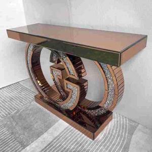 Mobile d'Ingresso in Metallo di Lusso Leggero, Arredamento Moderno Minimalista, Specchio Decorativo, Divisorio per Ingresso, Console per Soggiorno - Product Image 3