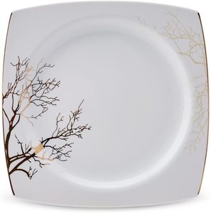 Service <span class=keywords><strong>de</strong></span> table en porcelaine fine 49 pièces, pour <span class=keywords><strong>8</strong></span> <span class=keywords><strong>personnes</strong></span>, avec détails dorés - Product Image 5