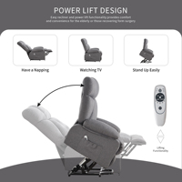 Fauteuil releveur électrique VANBOW pour la maison, avec appui-tête réglable, inclinable à plat, pour personnes âgées, soutien lombaire à air comprimé