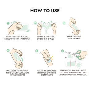 En stock – Nouveau design – Bandes de cire froide double face pour l'épilation des sourcils et des poils du visage – Bandes de cire dépilatoire rapide pour peaux sensibles - Product Image 6