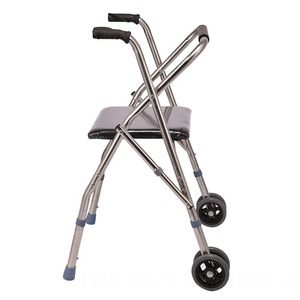 Ming Meng Ran <b>Walker</b> With Seat And Wheels <b>For</b> Elderly And <b>Disabled</b> Mobility Aid Stainless Steel Folding Design - Product Image 3