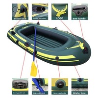 Kayak gonflable épaissi pour 2 personnes, résistant à l'usure, pour sports nautiques en plein air, rafting