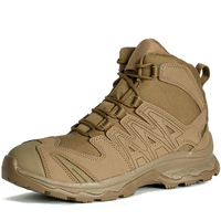 Bottes de randonnée mi-hautes imperméables pour hommes, chaussures de trekking légères, bottes en cuir pour la randonnée