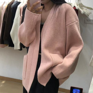 JAC22 A2300 <span class=keywords><strong>Cardigan</strong></span> en tricot élégant et tendance pour femme, ample, doux, haut de gamme, polyvalent, long, anti-boulochage - Product Image 2