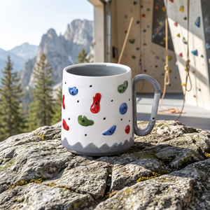 Mug en céramique créatif pour l'escalade avec poignée en forme de mousqueton, tasse à café pour cadeaux - Product Image 2